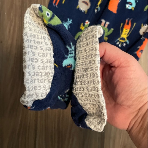 Carter's Blue and Orange Footies with monsters Space Theme size 24 months - Picture 3 of 5